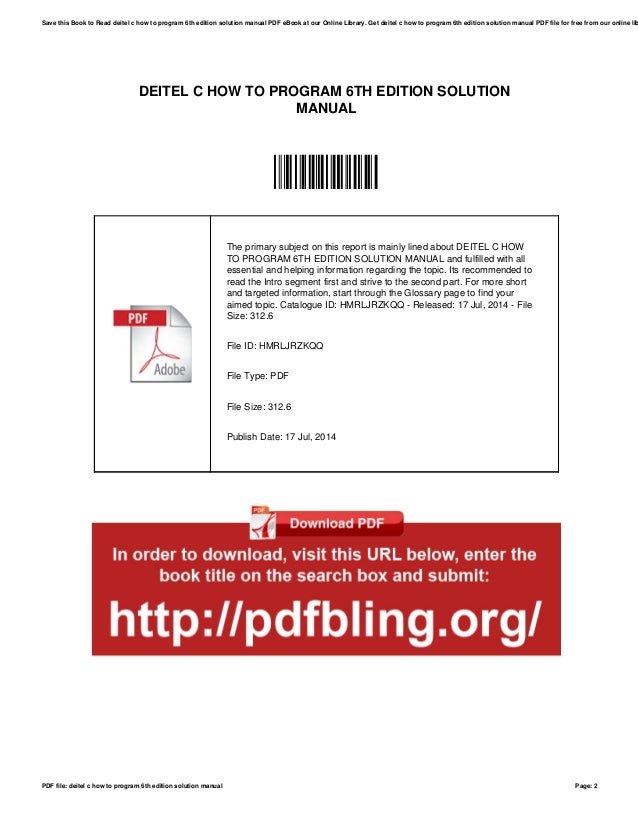 C How To Program 6th Edition Pdf